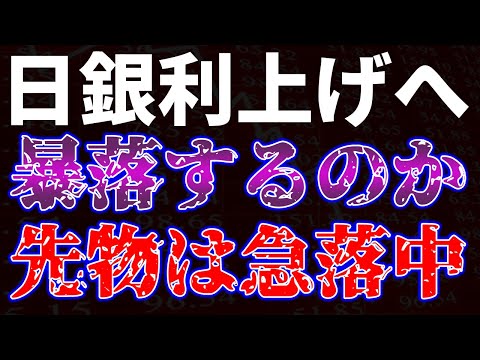 日銀利上げへ！暴落するのか！？先物は急落中 サムネイル