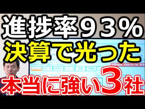 【驚異の進捗率９３％！】決算で光った“本当に強い企業” 株価上昇見逃せない３社 サムネイル