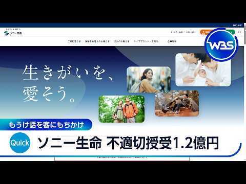 ソニー生命 不適切授受1.2億円 もうけ話を客にもちかけ【WBS】 サムネイル