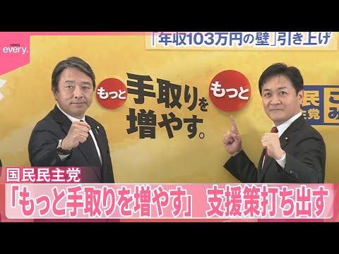 【国民民主党】公約発表「『もっと』手取りを増やす」 支援策打ち出す サムネイル