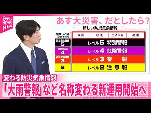 【開始まで3か月】「大雨警報」などの名称が変わる新運用  覚えておくべきことは？【あす大災害、だとしたら？】 サムネイル