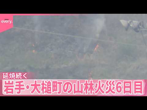 【岩手･山林火災6日目】延焼続き焼失面積は約1618ヘクタールに拡大 サムネイル