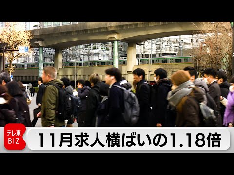 11月求人倍率横ばい1.18倍　失業率も2.6％で変わらず サムネイル
