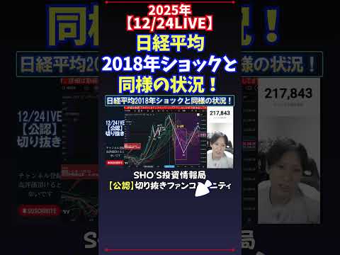 【12/24LIVE】日経平均2018年ショックと同様の状況！ 日経平均株価 投資 サムネイル