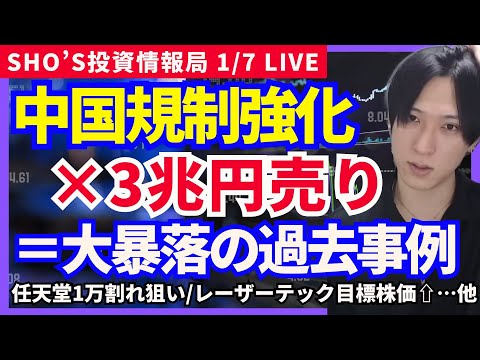 【中国規制スイッチ×信用買い3兆円の激売り＝日経大暴落】任天堂/ソフトバンクG/東京海上/伊藤忠/三井物産/三菱重工業… サムネイル