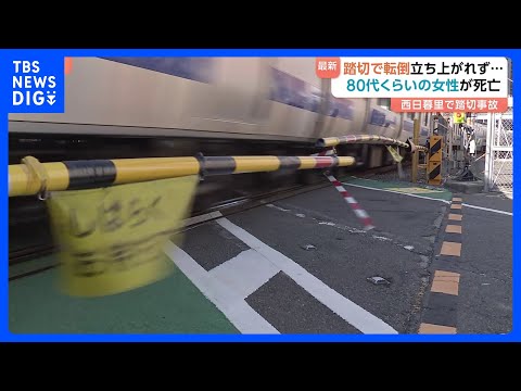 踏切を横断中に転倒し立ち上がれず…80代くらいの女性が列車にはねられ死亡　東京・西日暮里｜TBS NEWS DIG サムネイル