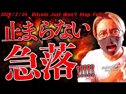 まずい。止まらないビットコイン下落。何が起きている？！最新ドル建てチャート分析！【Bitcoin Just Won't… サムネイル