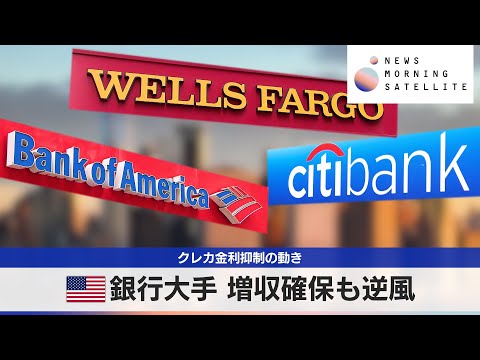 アメリカ銀行大手 増収確保も逆風　クレカ金利抑制の動き【モーサテ】 サムネイル