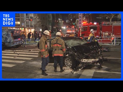 【速報】内閣府公用車7人死傷事故 “最高時速130キロ”“アクセル全開”で走行か 出発後30秒ほどで　警視庁が実況見分… サムネイル