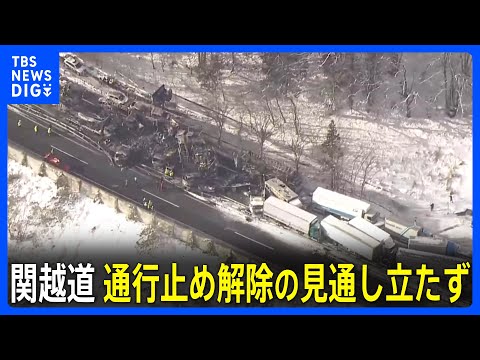 【関越道 67台多重事故】通行止め “解除の見通し立たず” 　東名高速下りでは12キロの渋滞｜TBS NEWS DIG サムネイル