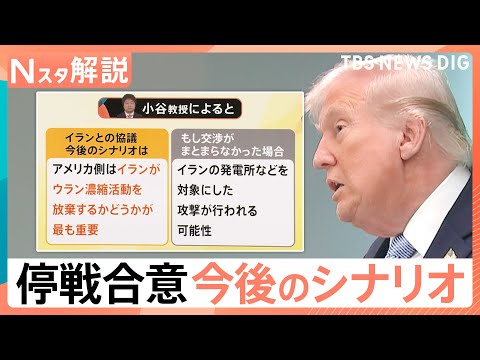 米・イラン即時停戦で合意、明海大・小谷教授「イランがウラン濃縮活動を放棄するかどうかが最も重要」【Nスタ解説】｜TBS… サムネイル