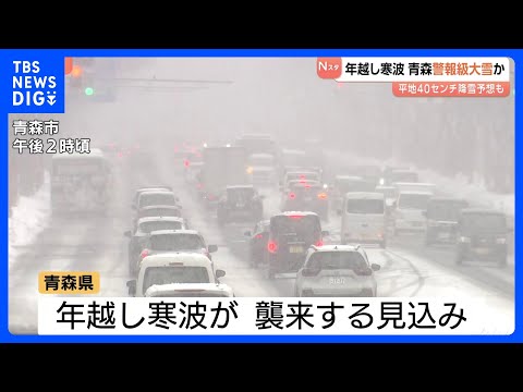 年越し寒波 青森は警報級の大雪のおそれ　平地でも40センチの降雪予想｜TBS NEWS DIG サムネイル