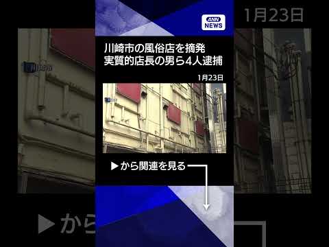【ニュース】川崎市の風俗店を摘発　実質的店長の男ら4人逮捕 shorts サムネイル