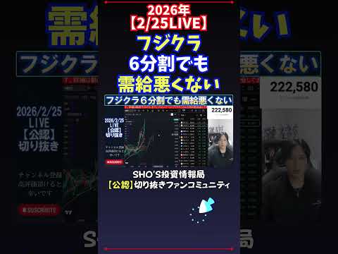 【2/25LIVE】フジクラ6分割でも需給悪くない 日経平均株価 投資 サムネイル