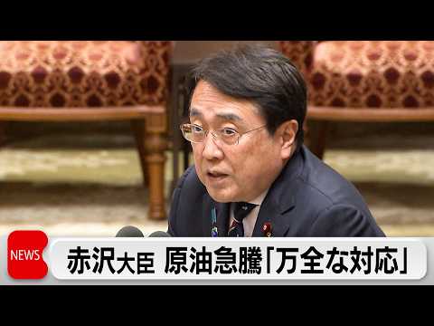 衆院予算委　赤沢経産大臣「国民生活への影響が出ないように万全な対応を取る」 サムネイル
