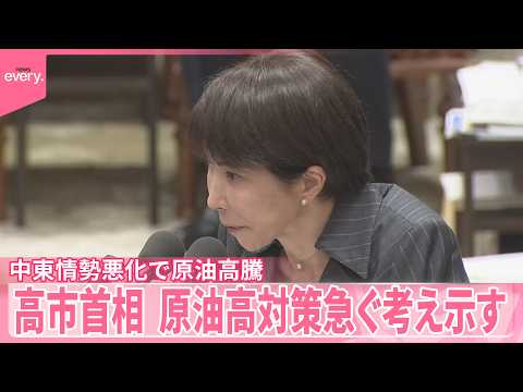 【高市首相】原油の調達先拡大など強調  原油高対策急ぐ考え示す  中東情勢悪化で原油高騰 サムネイル