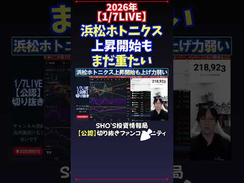 【1/7LIVE】浜松ホトニクス上昇開始もまだ重たい 日経平均株価 投資 サムネイル