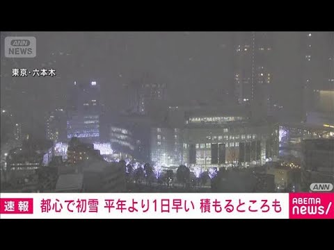 【速報】東京都心で初雪観測　平年より1日早い 昨シーズンより14日遅い(2026年1月2日) サムネイル