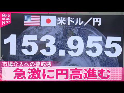 【外国為替市場】日米協調による市場介入への警戒感  急激に円高進む サムネイル