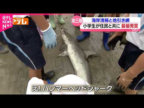 【体験学習】地引き網＆海岸清掃 海を守る小学生たちの活動が表彰　宮城　NNNセレクション サムネイル