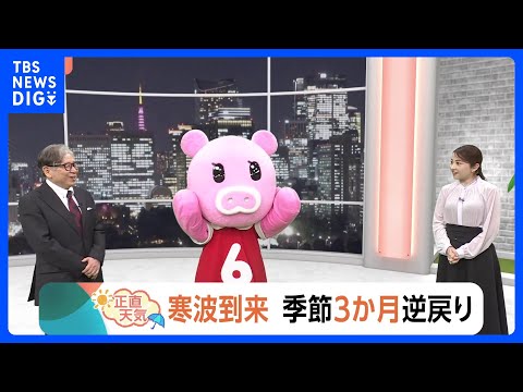 【1月17日 関東の天気】寒波到来 季節3か月逆戻り｜TBS NEWS DIG サムネイル