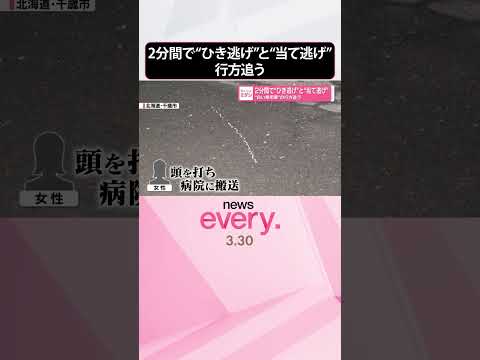 【2分間で2つの事件】“白い乗用車”が“ひき逃げ”と“当て逃げ”   逃げた車の行方追う  shorts サムネイル