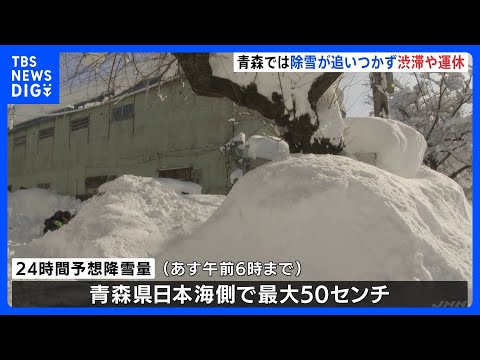 青森で“40年ぶり積雪150センチ”、各地で渋滞・事故多発　1月として　県が豪雪対策本部設置　あす朝までに最大50セン… サムネイル