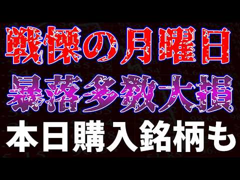 戦慄の月曜日！暴落多数で大損…　本日購入銘柄も サムネイル