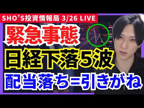 【日経平均「下落5波動」突入？配当落ちが崩壊の引き金に】任天堂/ソフトバンクG/アドバンテスト/レーザーテック/キーエ… サムネイル