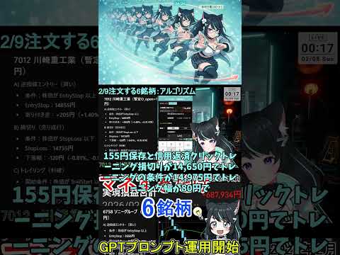 2月9日「6銘柄LINK注文」を前夜に仕込めば、板を見なくても回る設計ができる。 サムネイル