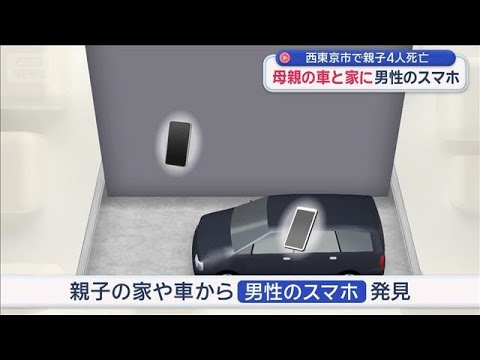西東京市で親子4人死亡　母親の車と家に男性のスマホ【スーパーJチャンネル】(2025年12月24日) サムネイル