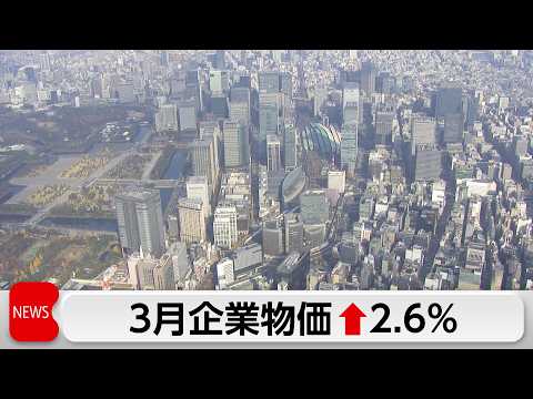 3月企業物価指数2.6％上昇　中東情勢の緊迫化でガソリンなど上昇で伸び率拡大 サムネイル