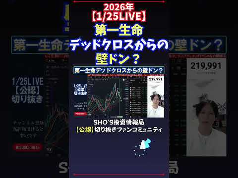 【1/25LIVE】第一生命デッドクロスからの壁ドン？ 日経平均株価 投資 サムネイル