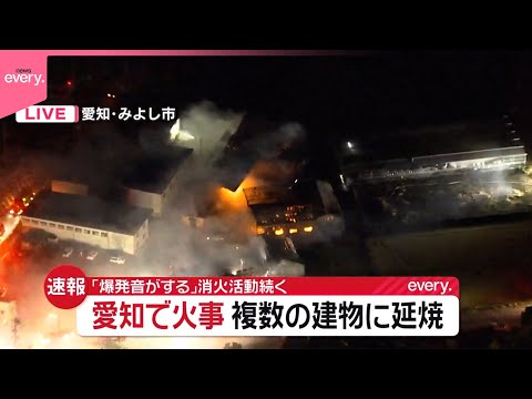 【速報】愛知・みよし市で建物火災  複数の建物に延焼  消火活動続く サムネイル