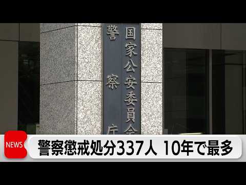 警察懲戒処分  10年で最多  逮捕者は64人 サムネイル