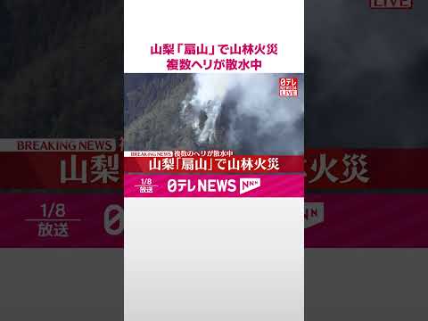 【速報】山梨「扇山」で山林火災  複数のヘリが散水中  shorts サムネイル