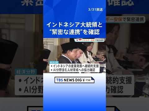 高市総理がインドネシア大統領と首脳会談　中東情勢めぐりエネルギー安全保障などでの緊密な連携を確認｜TBS NEWS D… サムネイル
