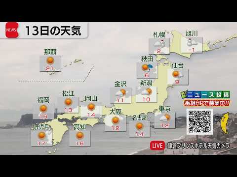 2月13日の天気 サムネイル