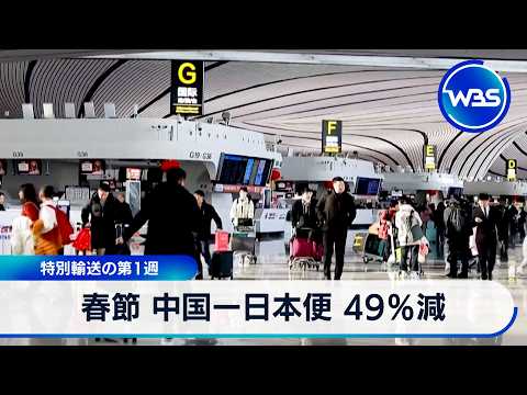 中国 春節の「特別輸送」 日本との航空便49％減【WBS】 サムネイル