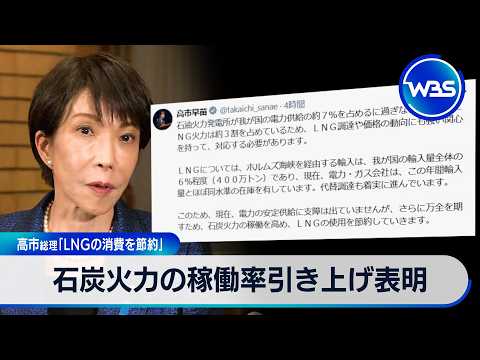石炭火力の稼働率引き上げ表明 高市総理「LNGの消費を節約」【WBS】 サムネイル