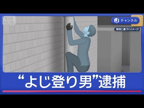 “よじ登り男”逮捕…2階あきらめ“さらに上”3階侵入か【スーパーJチャンネル】(2026年1月29日) サムネイル