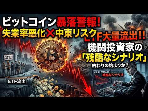 【仮想通貨 ビットコイン】失業率悪化と中東リスク。ETF流出データから読み解く、機関投資家の「残酷なシナリオ」（朝活2… サムネイル