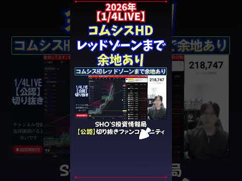 【1/4LIVE】コムシスHDレッドゾーンまで余地あり 日経平均株価 投資 サムネイル