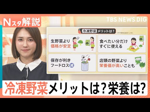 店頭の野菜より栄養豊富？収穫時点の栄養を閉じ込めた「冷凍野菜」のメリット【Nスタ解説】｜TBS NEWS DIG サムネイル