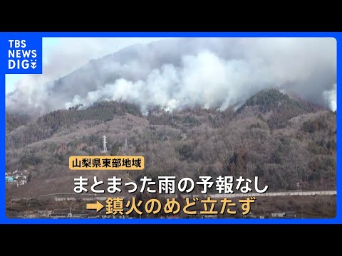上野原市山林火災　発生から1週間　鎮火のめど立たず　西隣の大月市側に延焼　住宅被害の危険性は低い　山梨｜TBS NEW… サムネイル