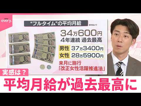 【なるほどッ！】実感は？平均月給34万円  過去最高に サムネイル