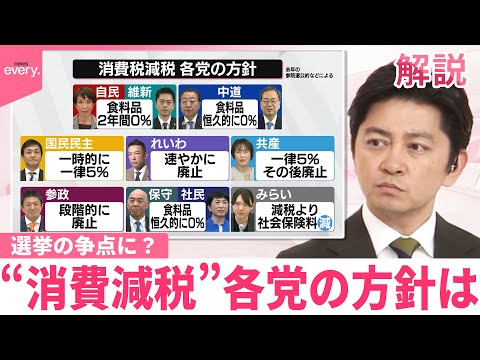 【解説】選挙の争点に？“消費減税”各党の方針は サムネイル