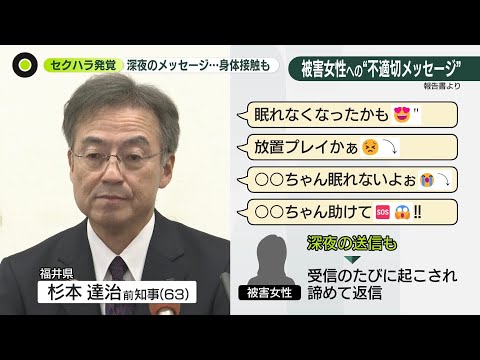 【セクハラ認定】福井・杉本前知事への調査結果公表　性的メッセージなど約1000通、複数の女性職員に サムネイル