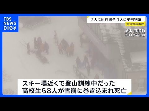 高校生8人死亡の那須雪崩事故で教諭2人に執行猶予付き判決 １人には禁錮2年 業務上過失致死傷罪 東京高裁｜TBS NE… サムネイル