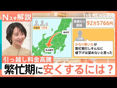 3人家族で92万円の見積もり？引っ越し料金が高騰　繁忙期でも数万円単位で削る“裏ワザ”【Nスタ解説】｜TBS NEWS… サムネイル